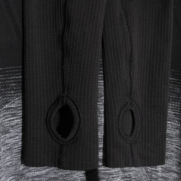 Lululemon Swiftly Tech Long Sleeve Crew Black White Ombre Silverescent Size 8 - Picture 6 of 15